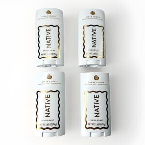 Lot of 4 Native Sugar Cookie Deodorant Aluminum Free Limited Edition